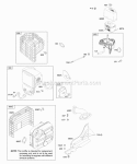 Air Cleaner Exhaust System Diagram and Parts List for 206455-0115-E1  Briggs and Stratton Engine